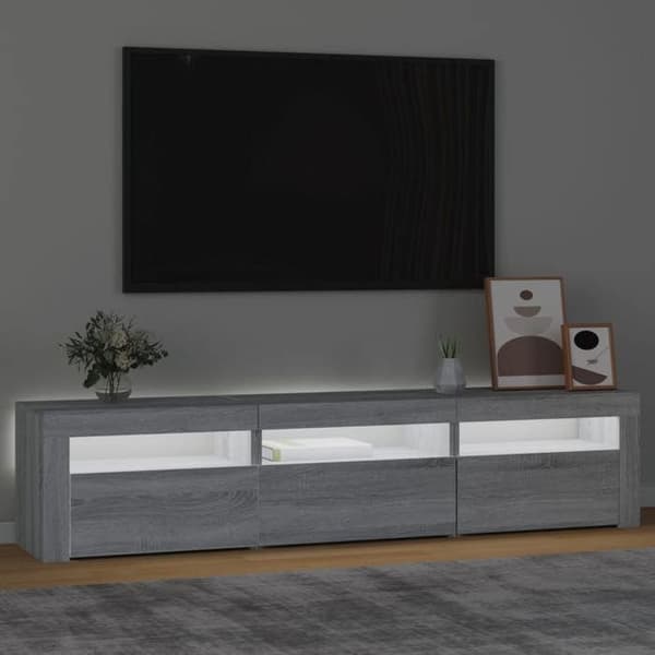 Maison Exclusive - TV-møbel med LED-lys Sonoma grå 180x35x40 cm
