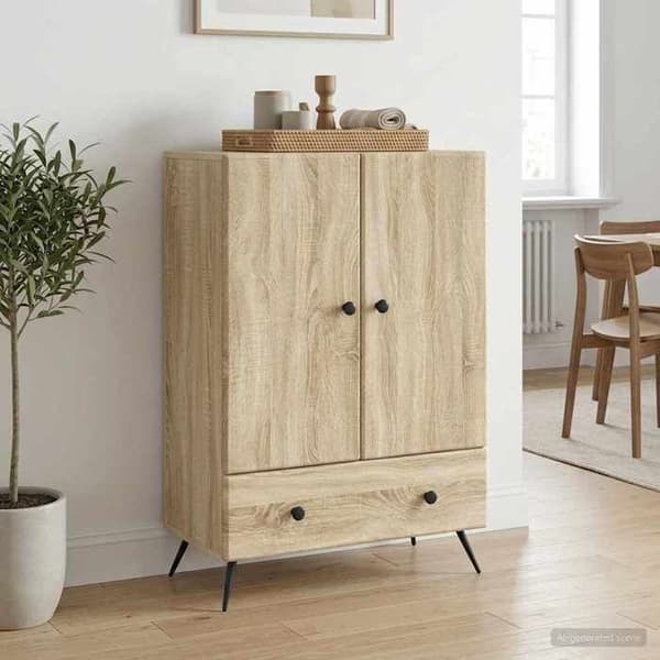 Maison Exclusive - Buffé Ek Sonoma 66 x 34,5 x 95 cm Ingenjörsträ