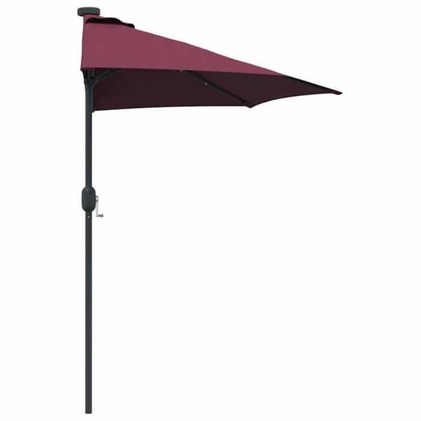 Trädgårdsparasol - MAISON EXCLUSIVE - Bordeaux - 294×150×223 cm - Polyester & stål - Solenergi LED Bordeaux