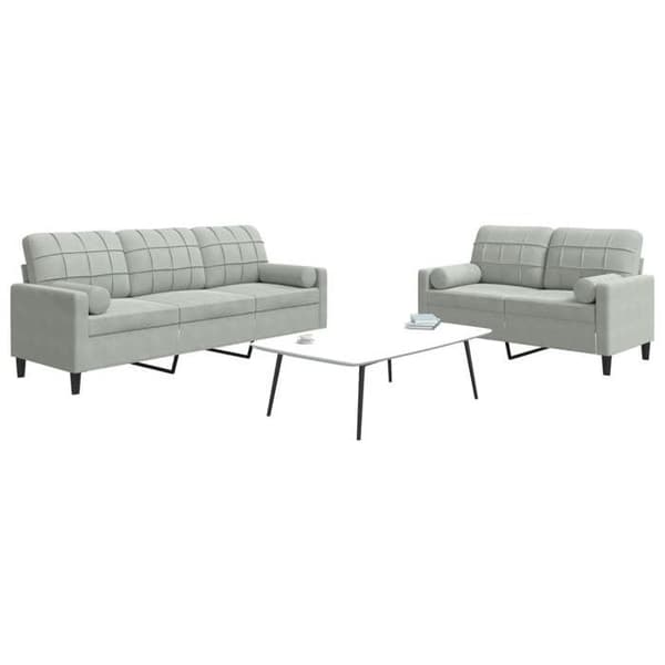 Maison Exclusive - Sæt af 2 sofaer med puder og velourpuder