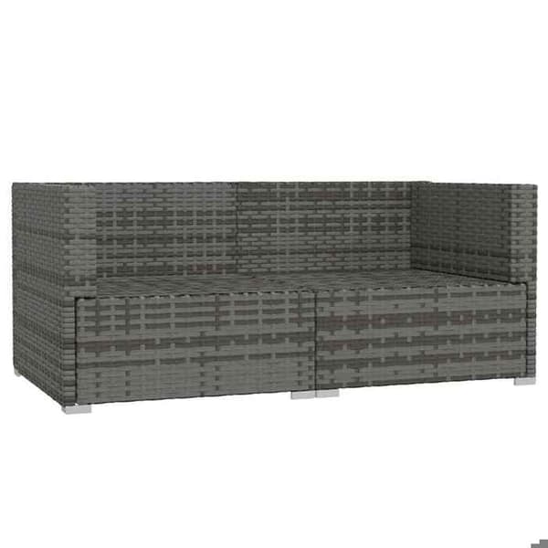 Maison Exclusive - Soffa 2 platser med kuddar Grå Flätad resin Grå