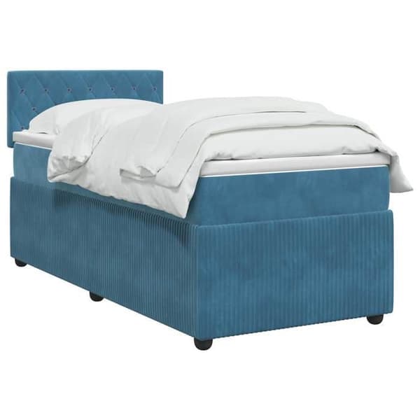 Maison Exclusive - Boxspring-sänky sinisellä patjalla 90 x 200 cm Sametti