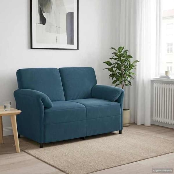 Maison Exclusive - 2-paikkainen sohva Sininen Sametti