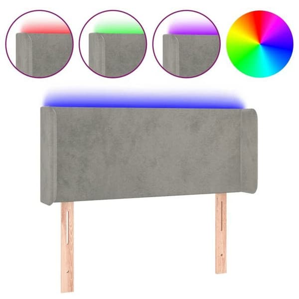 Maison Exclusive - LED-päätyharso Vaaleanharmaa 93x16x78/88 cm Sametti ljusgrått