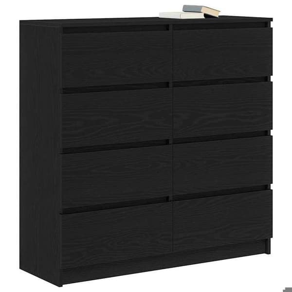 Maison Exclusive - Buffet i sort egetræ 100x35x99 cm i ingeniørtræ svart ek