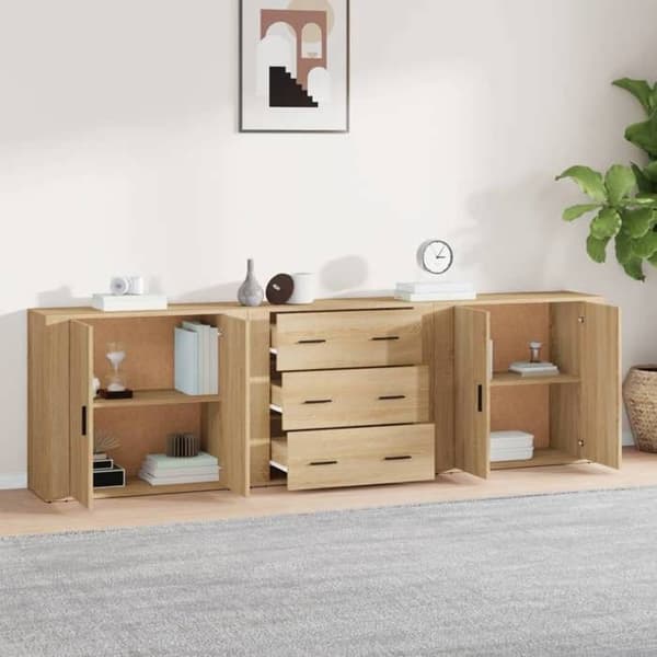 Maison Exclusive - 3 stk. Buffet Sonoma Eg Ingeniørtræ