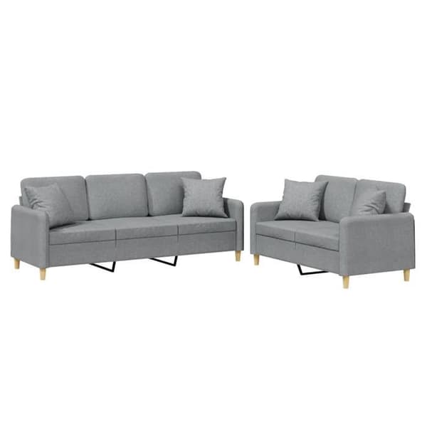 Maison Exclusive - Sæt af 2 sofaer med lysegrå puder i stof