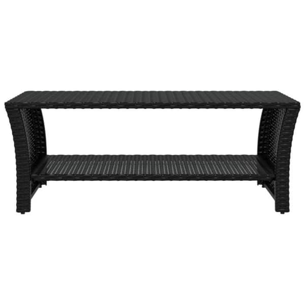 Maison Exclusive - Svart soffbord 100x50x40 cm vävd resin
