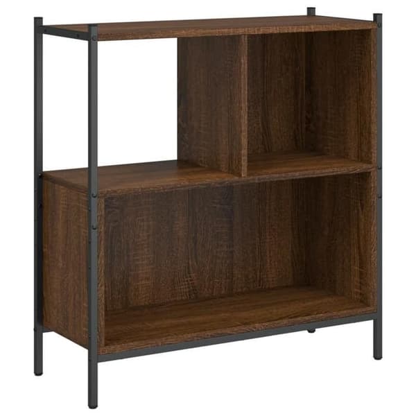 Maison Exclusive - Bibliotek i brunt egetræ 72x28x77,5 cm ingeniørtræ