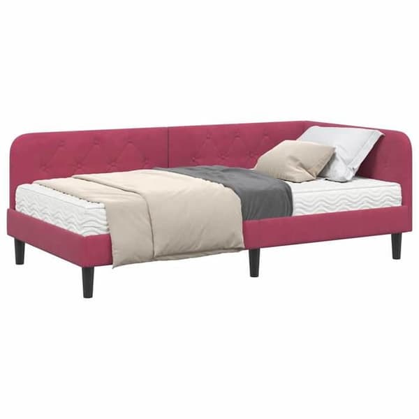 Maison Exclusive - Hörnsängram Bordeaux 100 x 200 cm Sammet