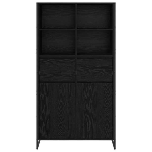 Maison Exclusive - Buffet Sort egetræ 81 x 36 x 150,5 cm Ingeniørtræ