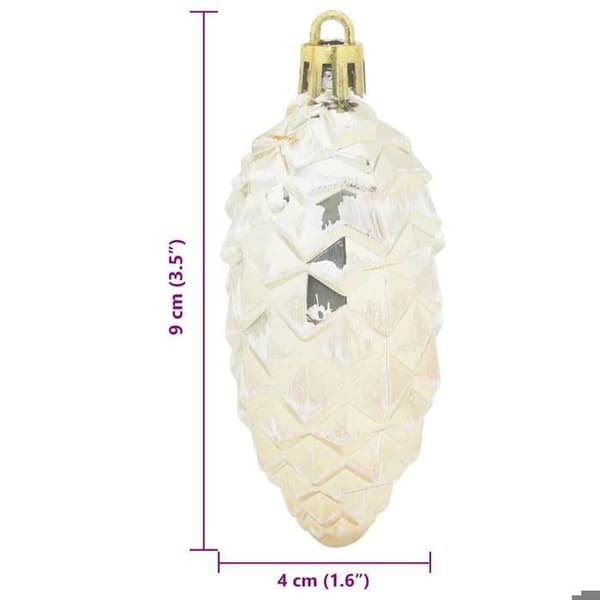 Maison Exclusive - Julefyrrekogle Bold 40 stk Champagne 4 x 9 cm Plastik