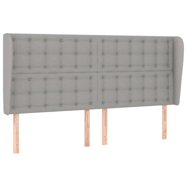 Maison Exclusive - Päätylevy korvilla Vaaleanharmaa 183x23x118/128 cm Kangas ljusgrått