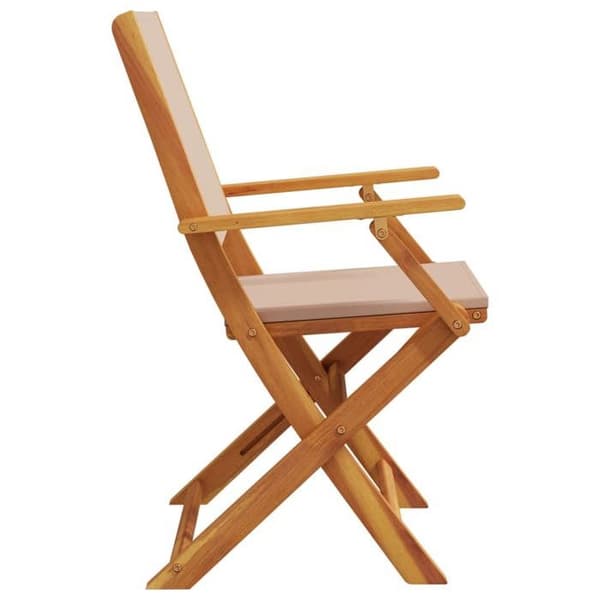 Maison Exclusive - Fällbara stolar 6 stycken, taupe tyg och massivt trä Mol