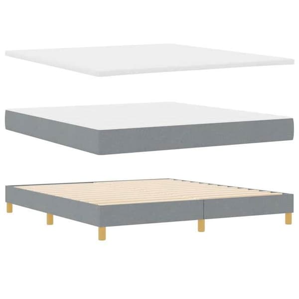 Fjädermadrass - EXKLUSIVT HUS - Maison Exclusive - 180 x 200 cm - Ljusgrått tyg - Justerbart nackstöd Ljusgrått