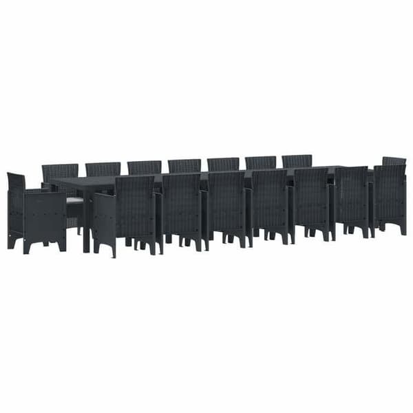 Havemøbler - EKSKLUSIVT HUS - 17 dele - Poly rattan - Polstrede puder - 400 x 100 cm