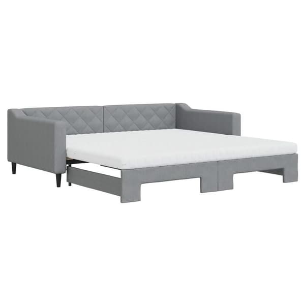 Maison Exclusive - Senge med sovesofa og lys grå madras 100x200 cm stof