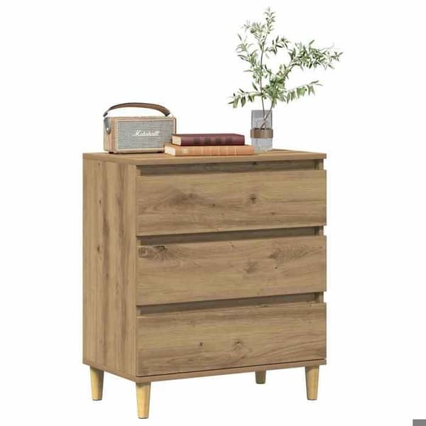Maison Exclusive - Buffet i egetræ, håndlavet 60x35x70 cm, ingeniørtræ