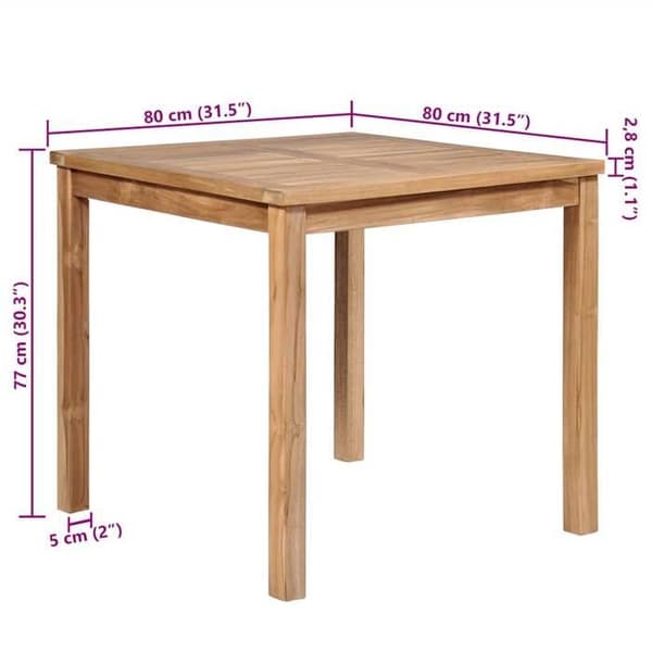 Maison Exclusive - Puutarhapöytä 80x80x77 cm Kestävä teak-puu