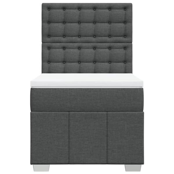 Maison Exclusive - Sängbotten med lameller och mörkgrå madrass 90x190 cm Tyg