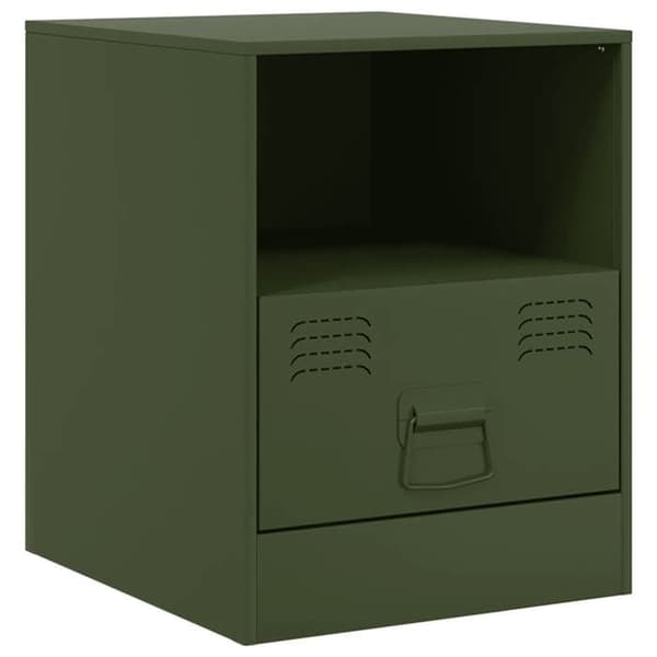 Maison Exclusive - Sängbord 2 st olivgrön 34,5x39x44 cm stål