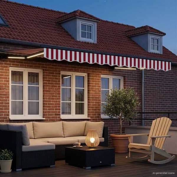 Maison Exclusive - Manuell rullgardinsram med LED 3 x 2,5 m