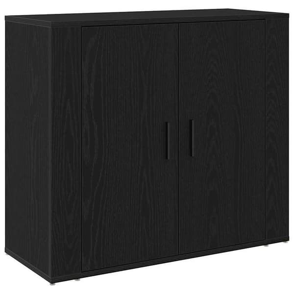 Maison Exclusive - Buffet Sort egetræ 80 x 33 x 70 cm Ingeniørtræ