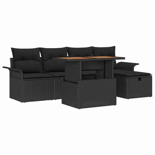 Maison Exclusive - 6-delt have-sofa sæt i sort polyrotin