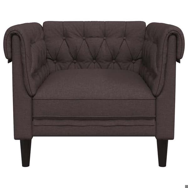 Maison Exclusive - Chesterfield-fåtölj mörkbrun tyg Mörkbrun