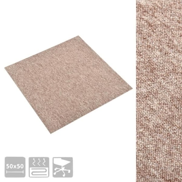 Gulvmåtte fliser 20 stk 5 m² 50x50 cm Beige0 [cm] Beige