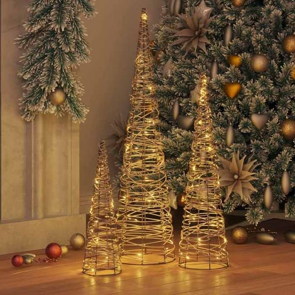 Maison Exclusive - Julgran 3 pc 90 LED Varm vit 20 x 20 x 80 cm Rottning Vit varm