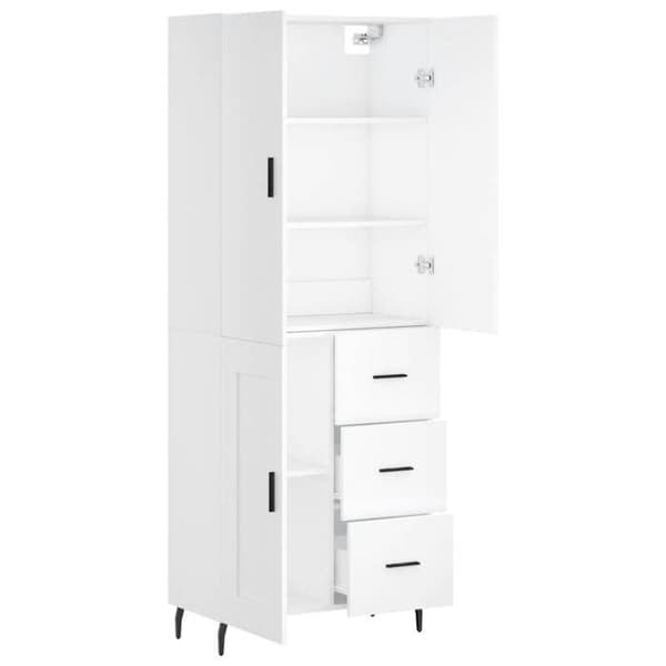 Maison Exclusive - Buffé hög Vit 69,5x34x180 cm Ingenjörsträ Vit