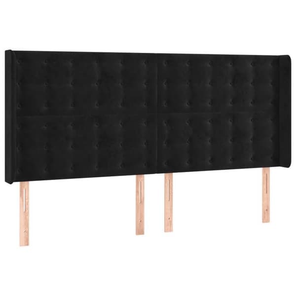 Maison Exclusive - LED-päätymustalla 203x16x118/128 cm sametilla Svart