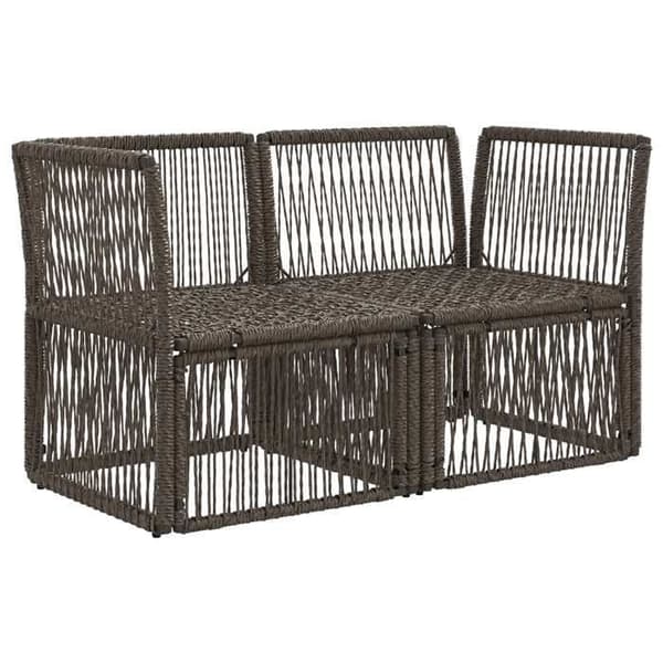 Havemøbel 2 pladser - MAISON EXCLUSIVE - Modulerbar - Grå - Poly rattan & stål - Aftagelige betræk Grå