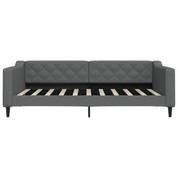 Säng för dagtid - EXKLUSIVT HUS - 100x190 cm - Mörkgrå - Polyester tyg - Konvertibel 2 i 1 Mörkgrå