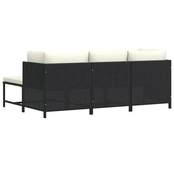 Maison Exclusive - Trädgårdsoffor 4 st med kuddar Svart Flätad resin Svart