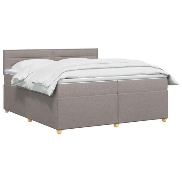 Maison Exclusive - Boxspring säng med madrass Taupe 200 x 200 cm Tyg