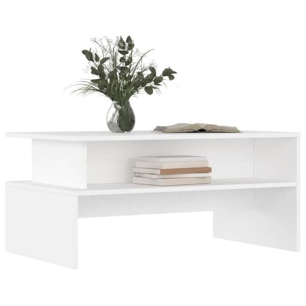Maison Exclusive - Låg bord vit 90x55x42,5 cm ingenjörsträ Vit