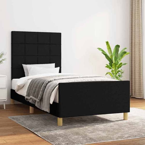 Maison Exclusive - Sengestel uden madras sort 90x200 cm stof