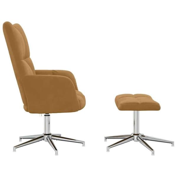 Maison Exclusive - Avkopplingsstol med fotpall i brun sammet brun