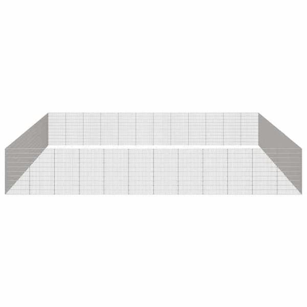 Dyreindhegning - EKSKLUSIVT HUS - 48 paneler - 54 x 100 cm - Galvaniseret jern - Grå