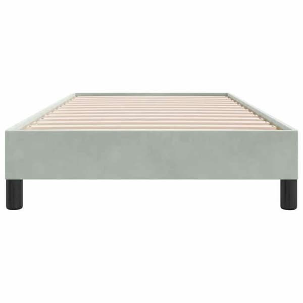 Sengestel - EKSKLUSIV HUS - Uden madras - Lys grå - 80x210 cm - Velour med lamelbund Ljusgrått