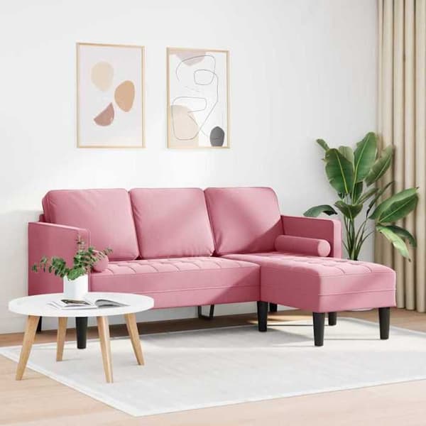 Modulär sektionell soffa - EXKLUSIV HEM - Modulär soffa - Rosa - Polyester sammet - Ingenjörsträ Ros