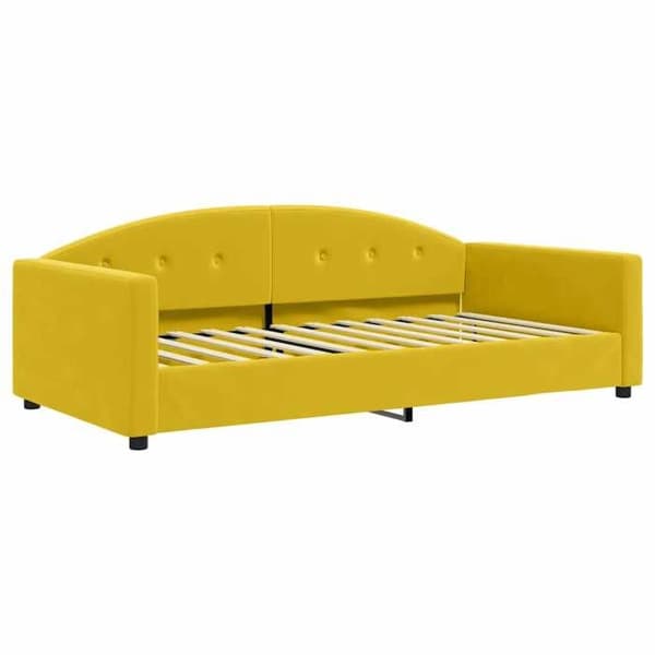 Maison Exclusive - Sängsoffa utan madrass gul 100x200 cm sammet