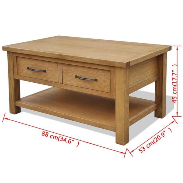 Maison Exclusive - Sofabord 88x53x45 cm Massivt egetræ naturlig ek
