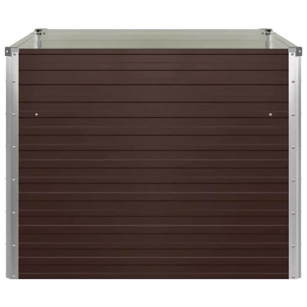 Maison Exclusive - Upphöjd planteringslåda Brun 100x100x77 cm Galvaniserat stål