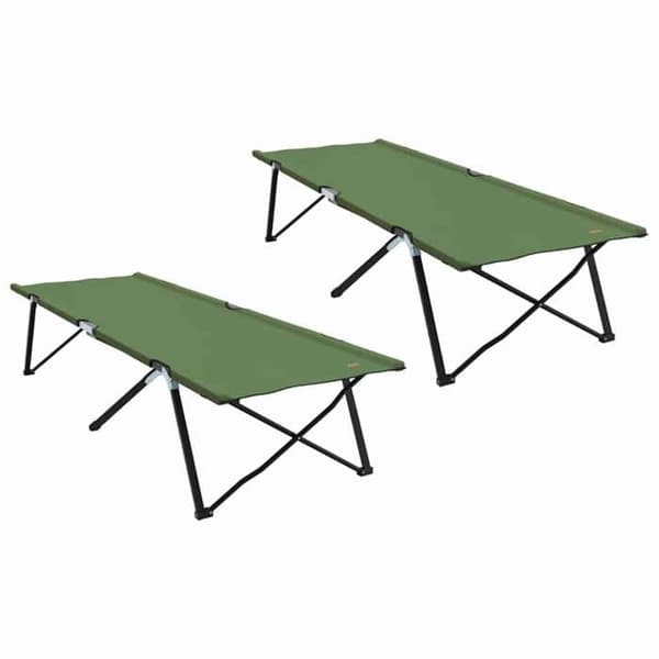 Maison Exclusive - Sammenklappelig camping seng 2 stk Grøn 206 x 76 x 74 cm