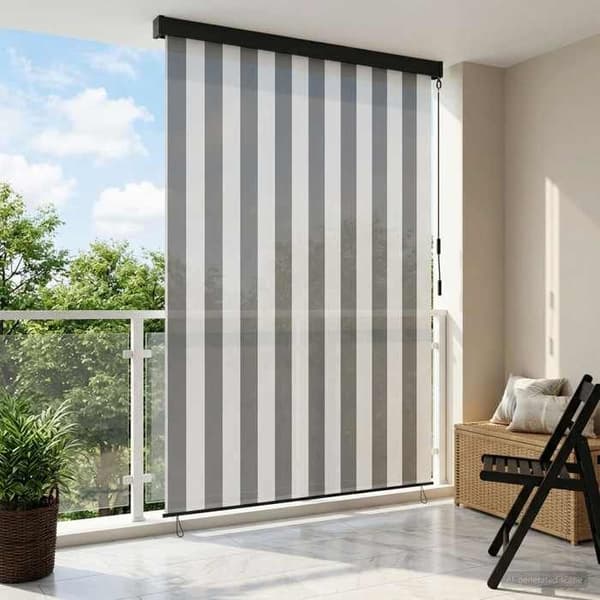 Maison Exclusive - Rullgardin Antracit och vit 120 x 250 cm
