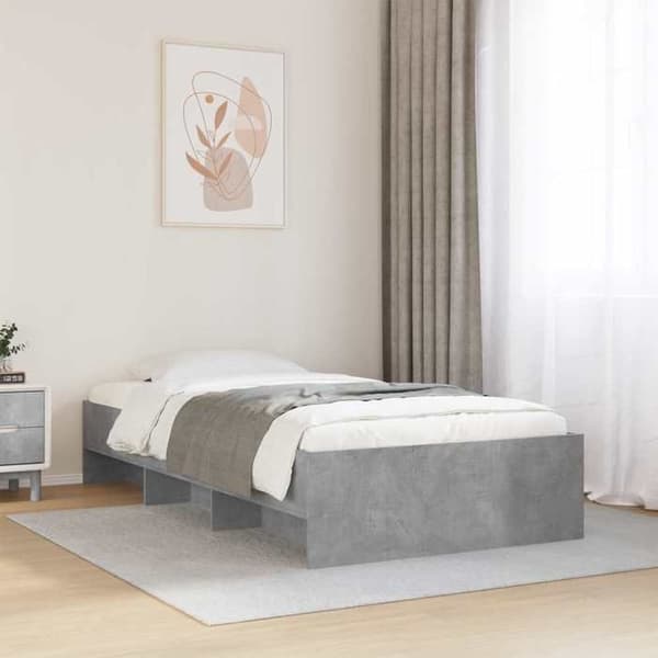 Sengestel - EKSKLUSIV HUS - Sonoma grå - 80 x 200 cm - Ingeniørtræ - Fast lamelbund Sonoma grå