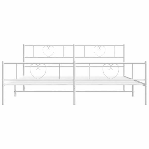 Maison Exclusive - Metal sengestel uden madras og hvid sengesokkel 193x203 cm